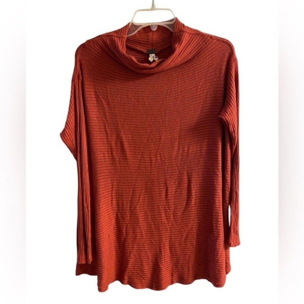 We The Free Burnt Orange Cowl Neck Sweater tunic Medium